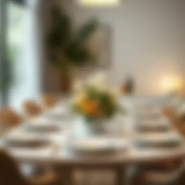 Contemporary Minimalist Table Setup Minimalist table arrangement with modern design aesthetics