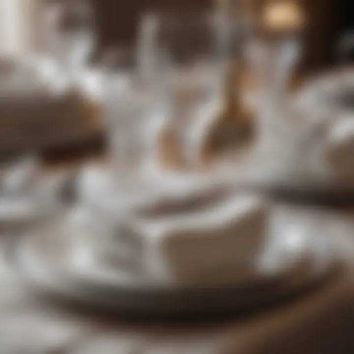 Close-up of table setting details showcasing napkin folding and utensils