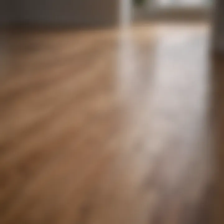 A pristine laminate floor reflecting sunlight, showcasing cleanliness