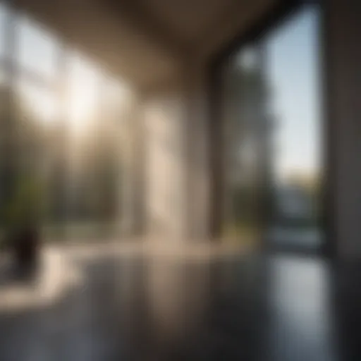 A pristine window reflecting sunlight, showcasing the clarity achieved through proper cleaning