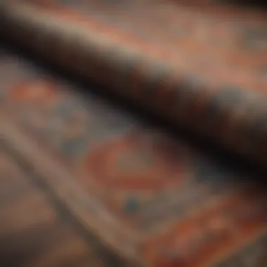 A beautifully woven rug showcasing intricate patterns and colors.