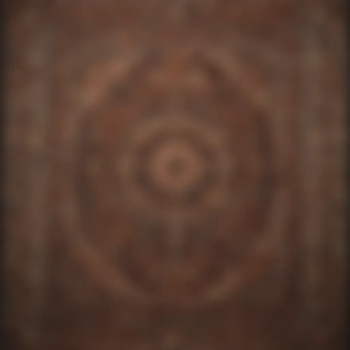Close-up of various materials used in rug design