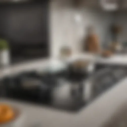 Modern kitchen featuring a sleek glass top stove