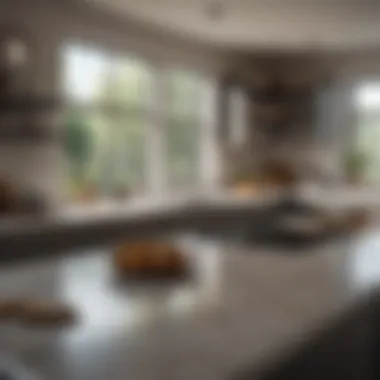 Organized kitchen with sparkling countertops and neatly arranged items.
