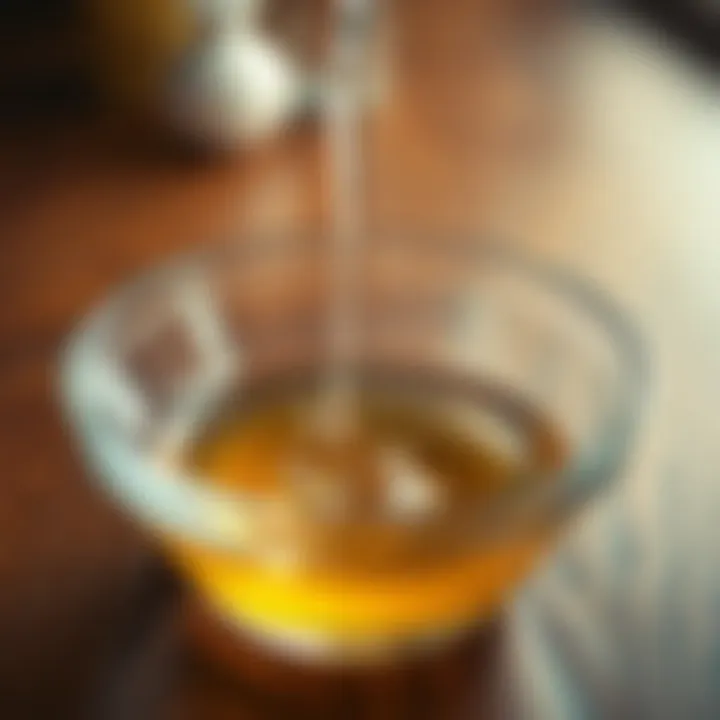 Vinegar and Water Mixture Mixing vinegar with water in a bowl for cleaning