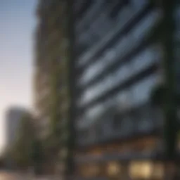 Contemporary facade of The Vine Apartments showcasing modern architectural design