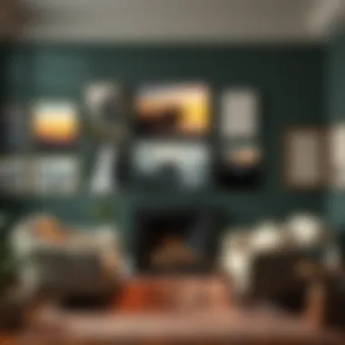 An example of a thematic wall display harmonizing colors and textures