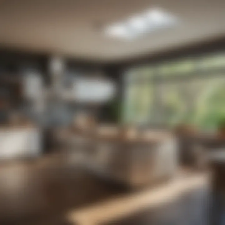 Eco-friendly kitchen with sustainable materials and smart technology