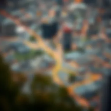 Map highlighting different neighborhoods in Atlanta