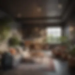 A modern co-living space showcasing communal areas and stylish decor