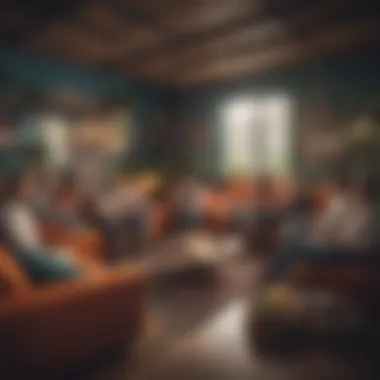 A vibrant community gathering in a co-living environment
