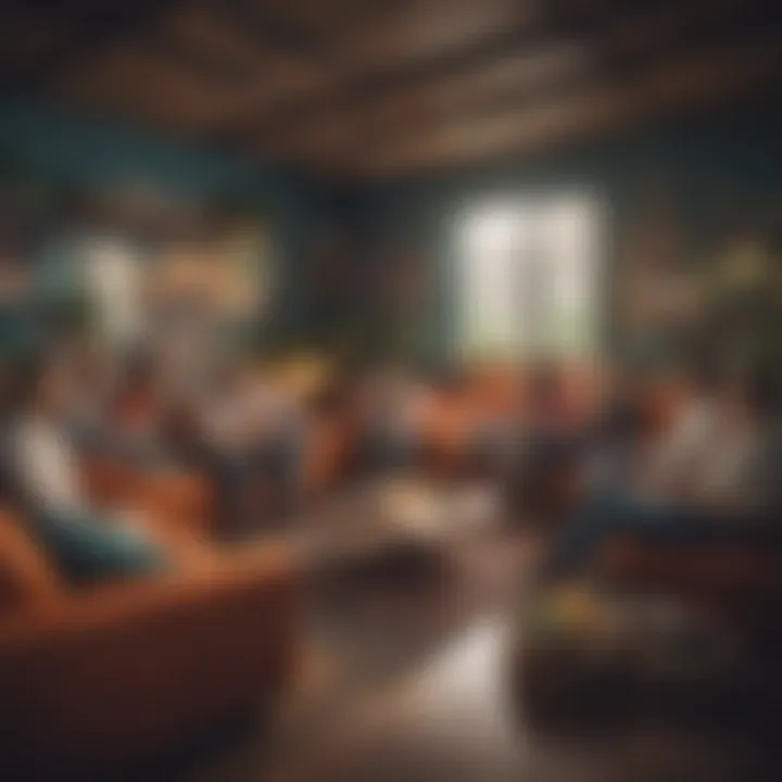A vibrant community gathering in a co-living environment