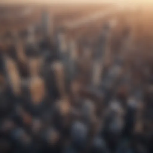 Aerial view of New York City showcasing high-rise buildings