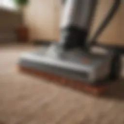 Close-up of a carpet being deep cleaned with a professional machine