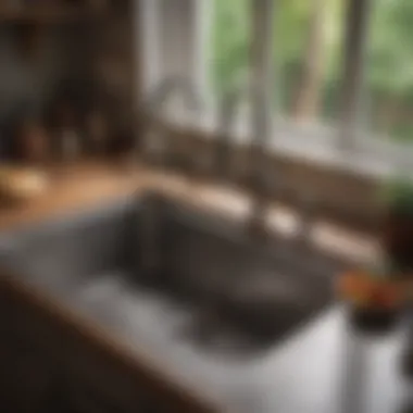 Close-up of a spotless kitchen sink