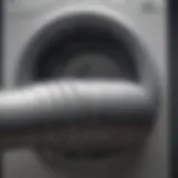 Close-up view of a dryer exhaust hose showcasing its design and material.