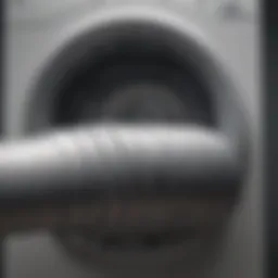 Close-up view of a dryer exhaust hose showcasing its design and material.