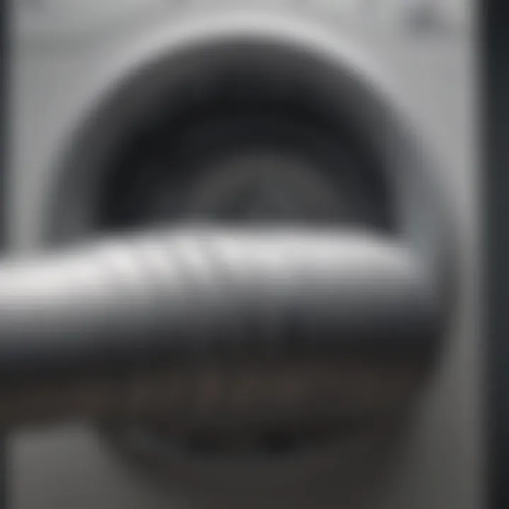Close-up view of a dryer exhaust hose showcasing its design and material.