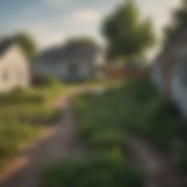 A tranquil scene depicting the beauty of a vacant lot ripe for development