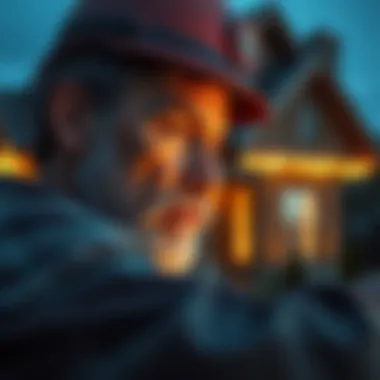 Home Inspector Evaluating Property Close-up of a home inspector evaluating a property