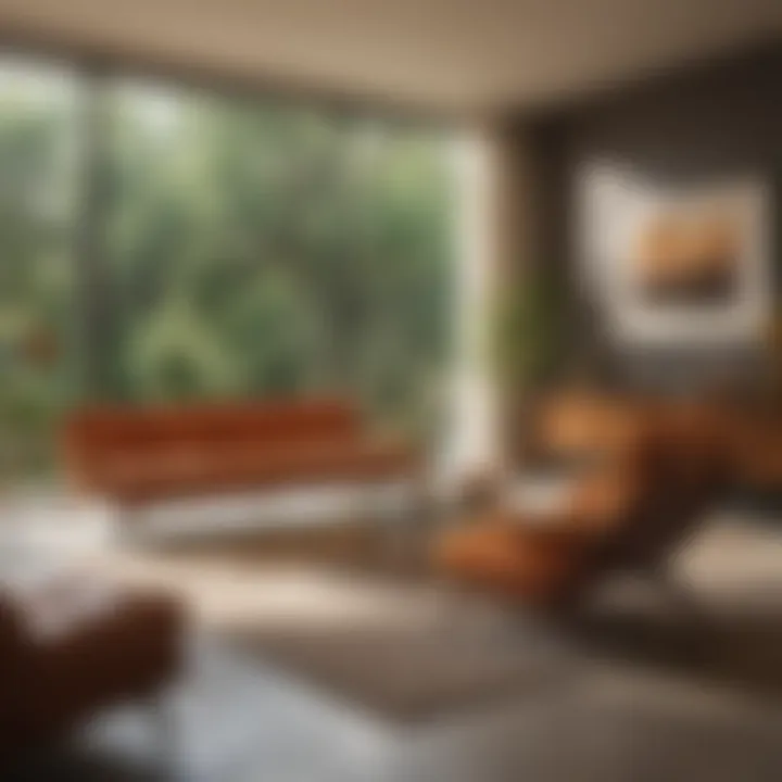 Iconic mid-century modern designer pieces arranged artistically