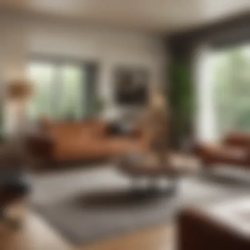 Elegant mid-century modern living room showcasing iconic furniture pieces