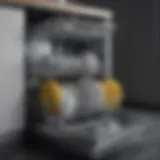 Interior of a clean dishwasher showcasing its components