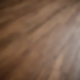 A close-up view of streaky laminate flooring highlighting various patterns