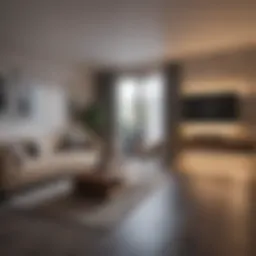 Elegant studio apartment showcasing efficient design