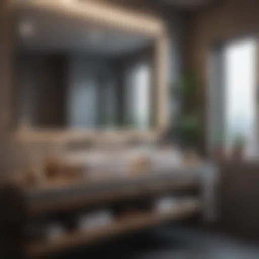 Stylish bathroom amenities in a compact studio apartment