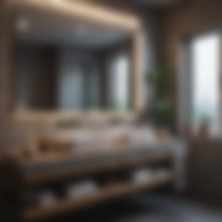 Stylish bathroom amenities in a compact studio apartment