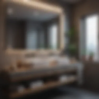Stylish Bathroom Amenities in Compact Living Stylish bathroom amenities in a compact studio apartment