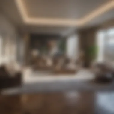 A luxurious apartment interior featuring modern amenities and design.