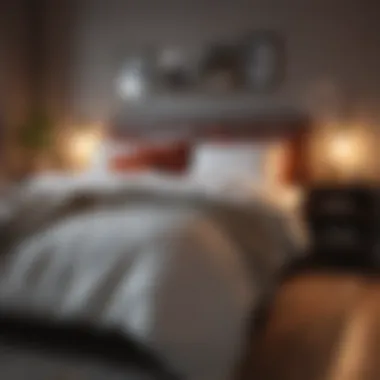 Cozy bedroom setting with a duvet blanket on the bed