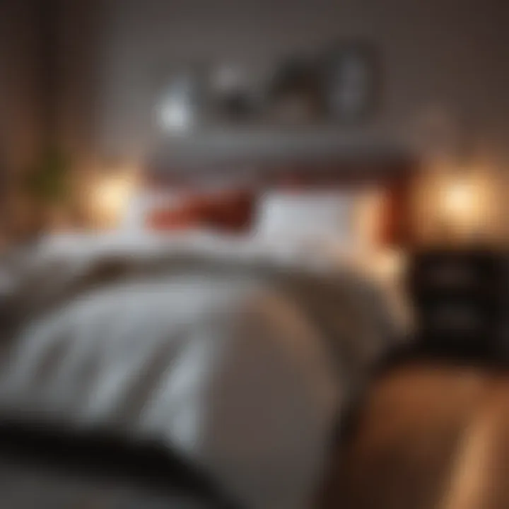 Cozy bedroom setting with a duvet blanket on the bed