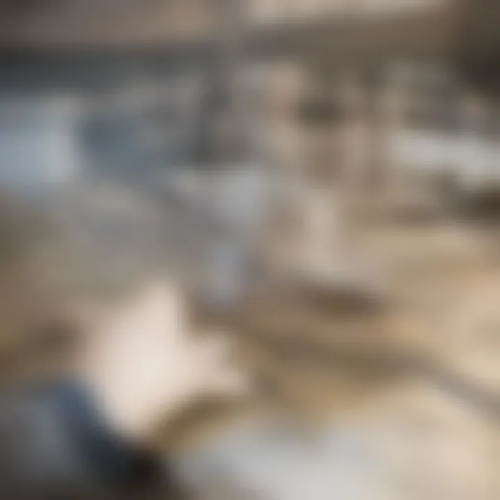 Detailed close-up of waterproof laminate flooring showcasing texture and finish