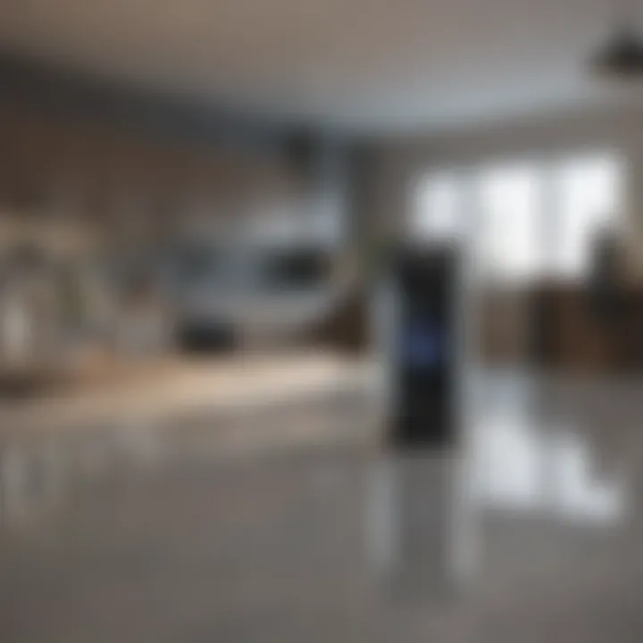 A futuristic concept of smart home sanitization solutions.