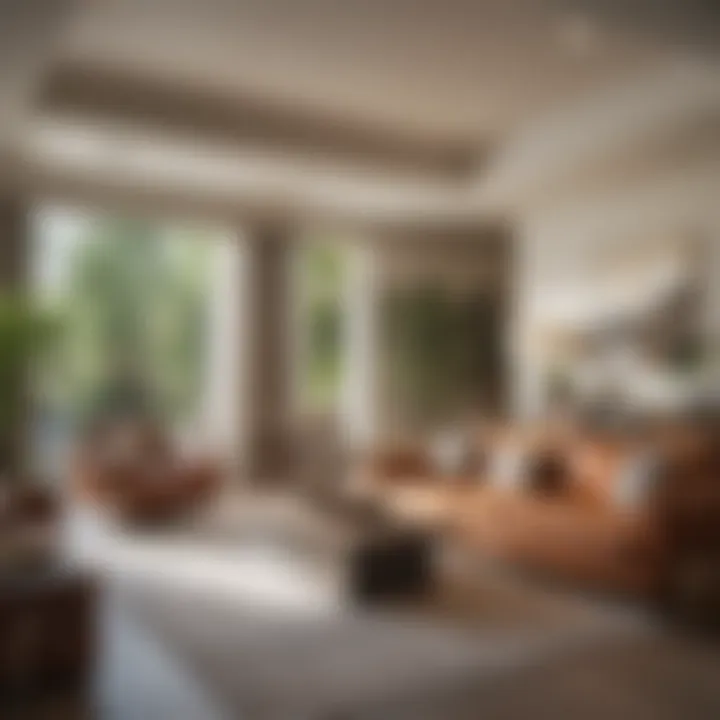 Spacious living area featuring contemporary design and furnishings