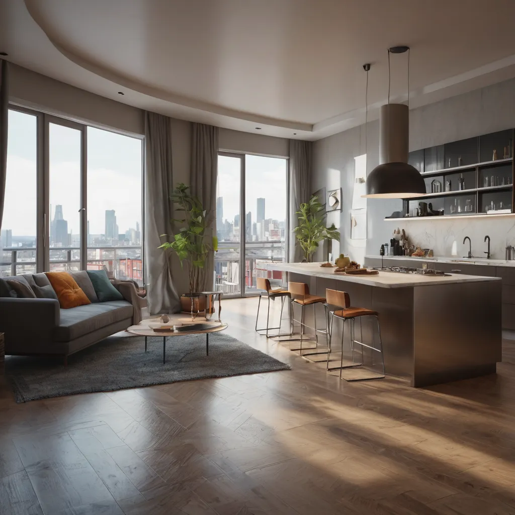 View of Durable Wood Modern Coffee Table TV Stand Set Scratch-Resistant Top ...